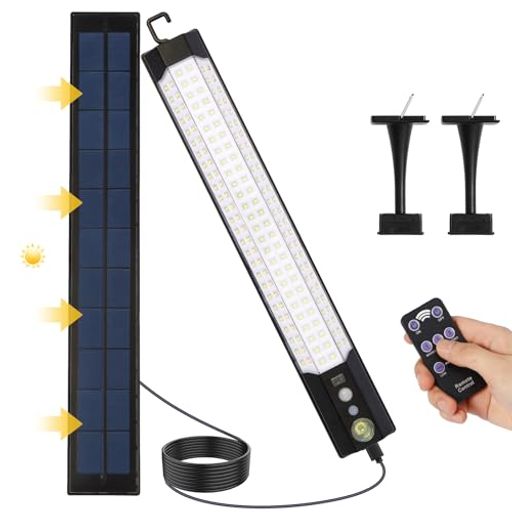 樂天商城 - センサーライトソーラー分離型3000mAh大容量電池リモコン付屋外人感LED【高輝度3000lm・IP66防水・延長コード3m・Type-C】4モード切替自動点灯/消灯室内/室外兼用