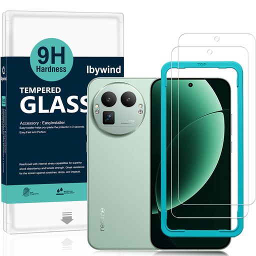 樂天商城 - Ibywind対応RealmeGT8/8Pro5Gガラスフィルム2枚保護フィルムガイド枠付きすり傷防止耐衝撃硬度9H強化ガラスフィルム【滑らかな手触り】【気泡ゼロ】【指紋認証対応超簡単貼り付け】