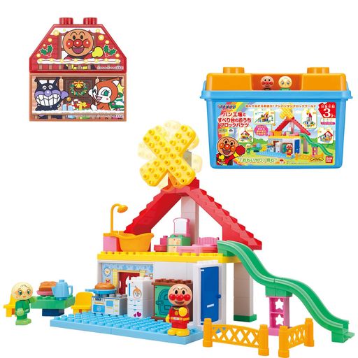 樂天商城 - [バンダイ(BANDAI)]Blocklaboブロックラボアンパンマンパン工場とすべり台のおうちブロックバケツ(特典:2024年冬アンパンマンクリスマスブロック)対象年齢3才以上