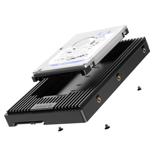 ORICO2.53.5変換マウンタ2.5インチHDD/SSD右向き矢印3.5インチサイズ変換ブラケットSATAインターフェース内蔵HDDケースネジ付き取り付け簡単ブラックD2SS
