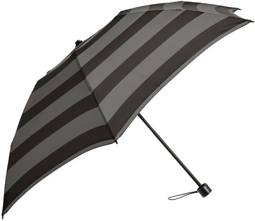 [ムーンバット]おりたたみ傘MAXIMELABEYRIE(マキシムラベリ)婦人折りたたみ傘先染めボーダー柄レディースブラック親骨の長さ:約55cm