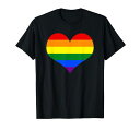 プライドレインボーLGBTハートフラッグゲイレズビアン愛の勝利Tシャツ