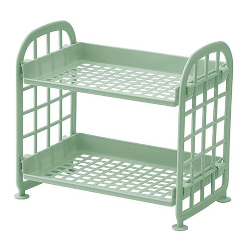 ミニラック卓上ラック2段式多機能小物収納デスクトップ整理棚プラスチック製簡単組立家庭オフィス用化..