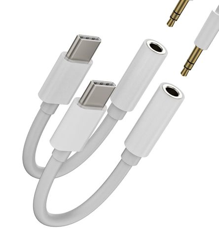 USB C to 3.5mmオーディオアダプター(2個パック)AUXジャックDAC内蔵 タイプCイヤホ...
