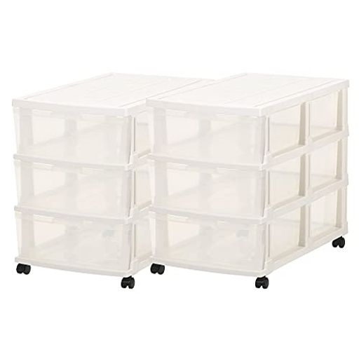 大竹産業JEJチェスト3段ロングホワイト2個組【セット買い】【日本製】