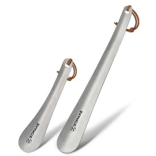 [ZOMAKE]靴べらセット30CM+19CMロング短いシューホーンくつべらステンレス製おしゃれ耐用携帯用男性、女性、子供、高齢者用