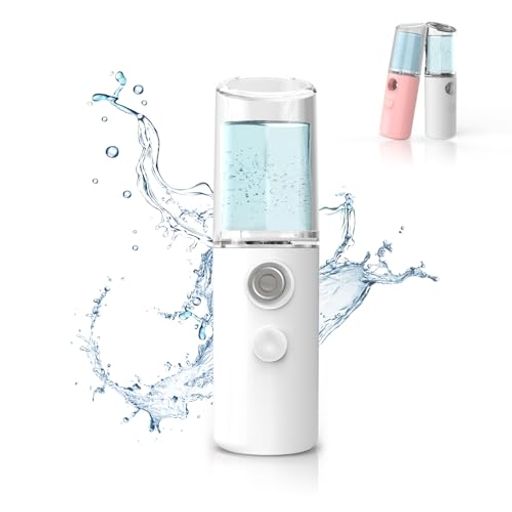 ハンディミストスチーマー美顔器QBK補水美顔器卓上加湿器微粒子で保湿ドライ肌オイリー肌敏感肌中性肌に乾燥肌対策・水分補給携帯便利充電式白い