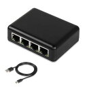 SinLoonRJ45ネットワークスプリッターアダプターギガビット1000Mbpsイーサネットケーブル1/44デバイス同時アクセスRJ45ネットワーク拡張コネクターUSBインターフェースデータケーブル付きS