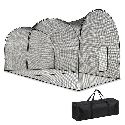 Sport - Doubleriver野球バッティングケージ練習ネット大型打撃ピッチング自宅庭屋外用折りたたみ収納バッグ付き幅3.6mx奥行6.7mx高さ3.0m