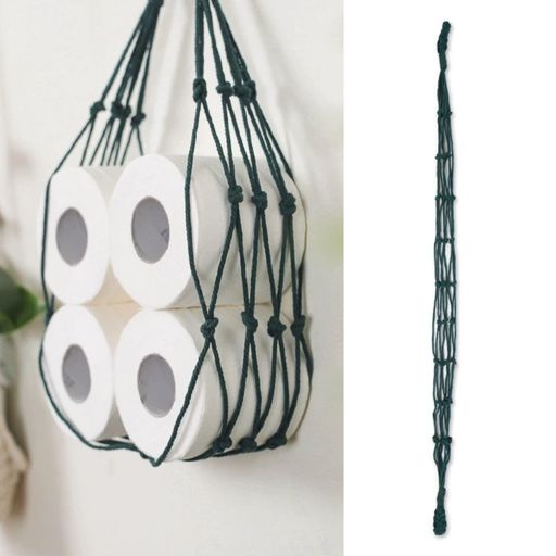 HOTQトイレットペーパーホルダー収納吊り下げストッカーペーパーストッカー壁掛け網ネット(フォレスト..