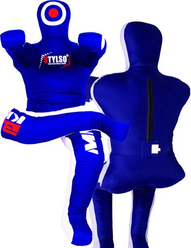 STYLSO レスリング ダミー グラップリング ダミー-BJJ ダミー MMA 柔道 空手 格闘 トレーニング 柔術 ダミー 充填なし 投げ パンチング 練習 柔術 ダミー-座る-ブルー