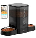 HONEYGUARDIAN 自動給餌器 猫 2匹 スマホ遠隔操作 WIFI接続式 多頭飼い 自動餌やり機 3.5L容量 定時定量 1日6食 猫 餌 自動 2個のステンレスボウル付き スマホ管理 2WAY給電 IOS ANDROID対応 日本語対応アプリ(4)