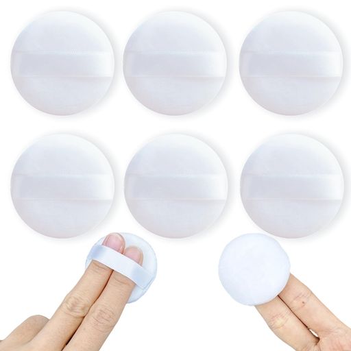 YOYOSOFTパウダーパフ直径4.5cmミニ円形白色6個入詰め替えパフ柔らかい素材フェイスパウダーパフ使い捨..