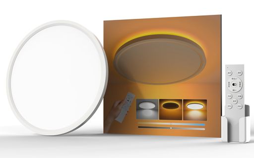 AntreeLEDシーリングライト6畳3600lmおしゃれ間接光常夜灯調光調色極薄型天井照明器具雰囲気ナイトライト電気蛍光灯リモコン付き6~8畳CeilingLight寝室/リビング/キッチン適用白枠