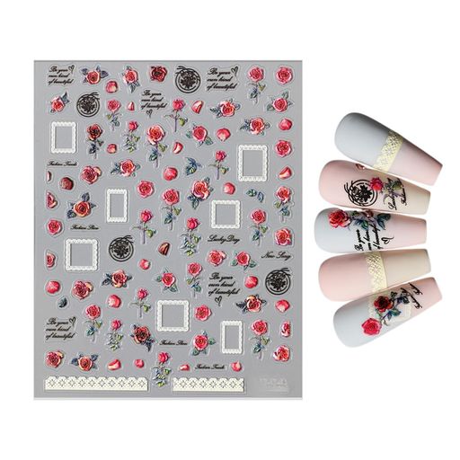 EZPEACHネイルシール花々ネイルステッカー透け感立体極薄可愛いネイル用シール3d透明桜花びら自己粘着..