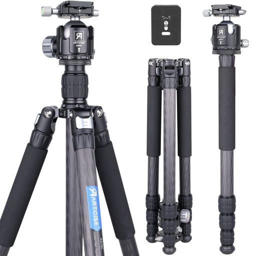 カーボン三脚ARTCISE10層カーボンファイバー材質2023年デザイン29mmパイプ径四段ナットロック式撮影三..