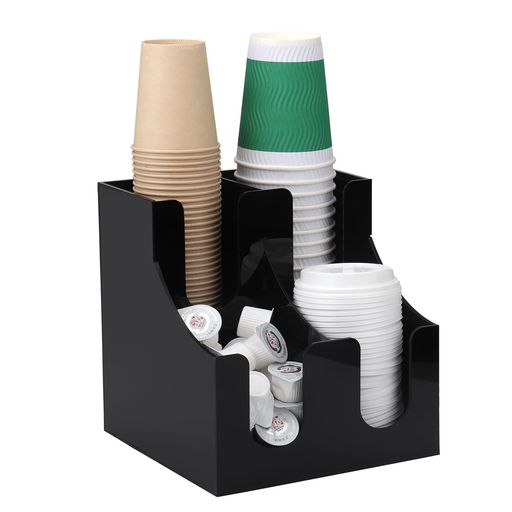 JTVTW使い捨てカップディスペンサー紙コップホルダーカップスリーブホルダー4グリッドアクリル製業務用