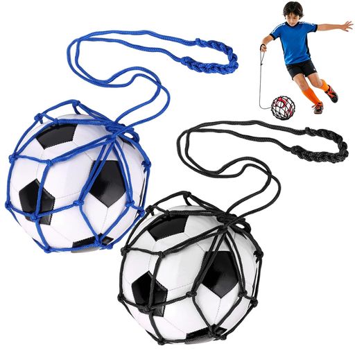 【3号~5号ボール対応|リフティング練習に最適】サッカーボールやバレーボール、バスケットボールなどに対応。リフティングやリバウンド、ボールコントロール練習に最適なトレーニングネットです。セット内容はブラックxブルーの2個入りで、両手練習や家族・友人との共有にも便利です。 【丈夫で長持ち|高品質ポリプロピレン素材】耐摩耗性と変形防止性に優れたポリプロピレン製。強く引っ張られても指を痛めにくい二重コード編みの持ち手と、絡まりにくい滑りの良い素材でストレスフリー。長期間の使用にも安心の耐久性です。 【安定したボールホールドで効率的な練習】ボールをしっかり包み込み、キックやパス時のぶれや回転ズレを軽減。実際のプレーに近い安定したタッチを再現し、初心者から経験者まで、無駄なく技術向上に集中できます。 【持ち運び便利&amp;通気性抜群】軽量で通気性が良く、バッグに入れて気軽に持ち運び可能。庭や公園、体育館など、場所を選ばずに個人練習を始められます。練習後はそのまま収納バッグとしても使えて便利です。 【サッカー以外の球技や幅広いシーンで活躍】サッカーはもちろん、バスケットボールやバレーボールにも対応。