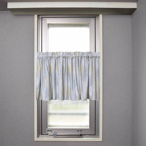 スタイルデコール(STYLEDecor)カフェカーテン綿100%(47cmx142cm)スタンダードタイプリーフスケッチW3902320-NVL2512※大人用マスク2枚セット付き