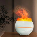 YZYOEヒマラヤ塩石LED環境光加湿器、デュアルモード炎灯とグラデーションUSB加湿機装飾灯、多機能ベッドサイドナイトライトと加湿器の組み合わせ。