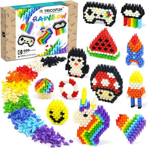 折り紙手芸から生まれたブロック玩具・トリコファンレインボーセット