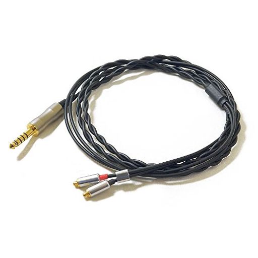 「MMCX右向き矢印4.4φ-5極」プラグ 「全体のバランスの良さと音の響きの良さ」が特徴 「OFC導体採用」で細身のシールドタイプ