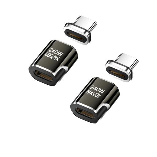 YFFSFDC USB-Cマグネット式 Type C 変換アダプタ USB4.0 N52自動吸着 マグネット 8K@60Hz映像出力 80Gbps高速データ転送 240W急速充電 Mac Book Pro、Nintendo Switch、Nexus 6P