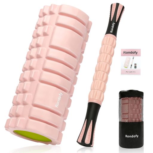 Rondofy フォームローラー 筋膜リリース【業界新開発 ツーカラーローラー&500KG耐荷重】マッサージローラー 筋膜ローラー セット 説明書 収納袋付き 初心者 超軽量 自宅トレーニング 筋肉ほ…