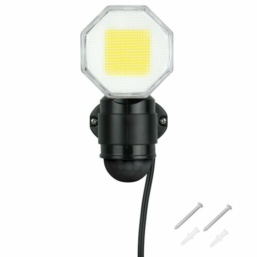 DAISHIN センサーライト コンセント式 DLA-18T100 屋外用 人感 LED AC 100V 電源 防犯 ライト 外灯 防水規格 防雨型 人感センサーライト 外 人感センサー 駐車場 ガレージ 庭 玄関 灯 明るい 広範囲 … fleurette01-10386961 fleurette パッケージ画像