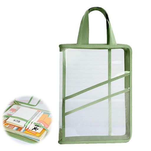 連絡袋a4取っ手付き回覧板入れ防水ジッパー式連絡袋大容量携帯便利180°オープン半透明防水書類整理出張..