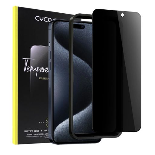 樂天商城 - iPhone15promax用(6.7インチ)ガラスフィルム覗き見防止【25°プライバシー保護】CYCOKLY2.5D全面保護日本製素材旭硝子製防塵硬度9H指紋防止自動吸着ガイド枠付き