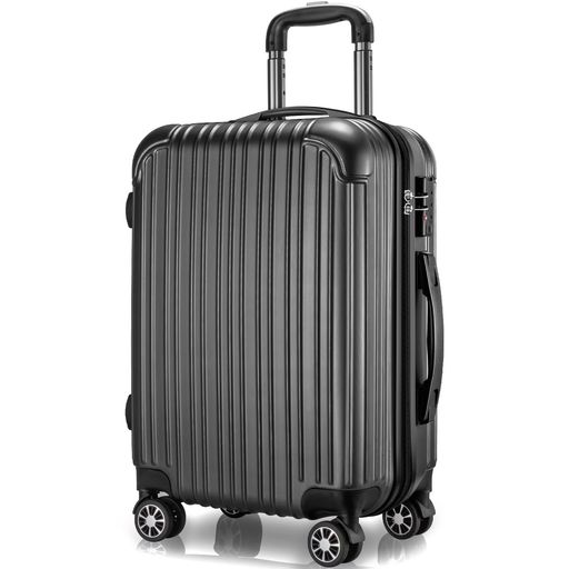 [VARNIC] スーツケース キャリーケース キャリーバッグ 機内持込 TSAダイヤル式ロック 耐衝撃 大型 超軽量 静音ダブルキャスター 旅行 出張 (S サイズ(40L/機内持込), 黒)