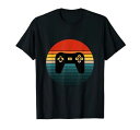 レトロビデオゲームサンセットヴィンテージゲーマーサンコントローラーTシャツ