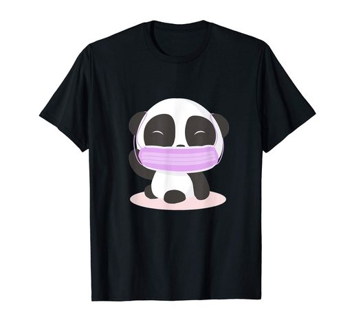 動物好きな方へのマウスガード付き可愛いパンダのプレゼントTシャツ