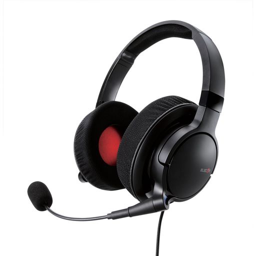 エレコムゲーミングヘッドセット4極ピン両耳オーバーヘッドマイクコントローラー搭載HS-DUX50BK