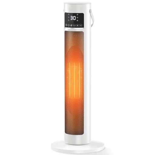 【スイッチONですぐにあったか】速暖タワー型セラミックファンヒーターが新登場8分音符本電気ファンヒーターは電熱転換率の高いPTCセラミックを採用し、スイッチONで速やかに温度を上げられます。寒い冬の中、起床時や帰宅時とか、脱衣所、洗面所、寝室、仕事場のオフィスにとこでもご使用いただけます。今年の冬に、このファンヒーターがあれば、じ~んと温まってきます。ご家族、恋人、友人にもこの暖かさを差し上げましょう。 【左右首振り&amp;3段階切替&amp;ECO知能恒温】自動首振り機能が付き、暖める範囲が広くなり、風を浴び続けることがなく肌の乾燥を防ぎることができ、部屋全体に暖かい風を広げます。高温・低温・送風の3段階出力モードがあり、効率よく温かさをお届けます。それに、最先端のECOモードを搭載しており、自分の好みの温度を設定できます。無駄な電気を使わない省エネ設計で、節電しながら快適に感じる温度を簡単的に調節できます。 【無臭&amp;多重保護機能】本製品はPSE認証済の電気ファンヒーターで難燃性高い防火素材ABSを採用され、転倒自動OFFや過熱対策など安全対策満載ファンヒーターです。