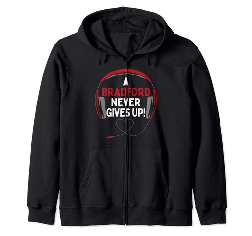 ゲーミング引用句「ABRADFORDNEVERGIVESUP」ヘッドセットジップパーカー ゲーミング引用句「ABRADFORDNEVERGIVESUP」ヘッドセットジップパーカー