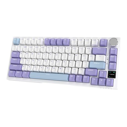 AK820PROメカニカルキーボード75%リニア軸RGBホットスワップ対応ゲーミングノブコントロール付きTFTスクリーン2.4GHZ/BT5.1/有線GASKET構造コンパクトなし24Kゴールドアビエーションプラグケーブル