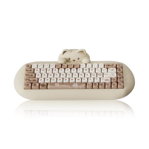 YUNZII C68 ワイヤレスメカニカルキーボード かわいい猫 ps4/ps5対応 65% 無線 ホットスワップ シリコーン 人間工学 ゲーミングキーボード三つモード BT5.0/2.4G/有線 RGBバックライト NKRO Win/Mac用