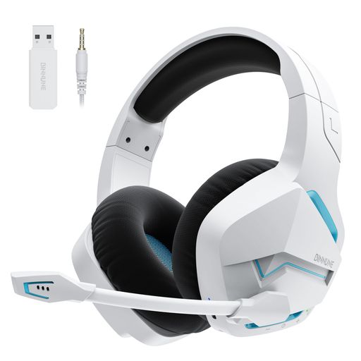 BINNUNEワイヤレスゲーミングヘッドセットマイク付き120時間連続使用可能【2.4Gドングル/BLUETOOTH5.3/3.5MM3WAY接続】2.4GHZ低遅延ワイヤレスヘッドセットノイズキャンセリングマイク付きミュー…