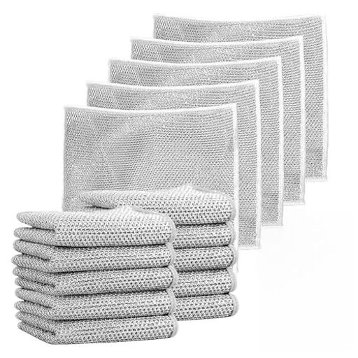 金属ワイヤーふきん15枚セット|20x20cm二層油汚れ除去家庭・業務用速乾多機能