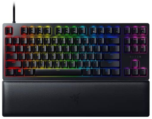Razer Huntsman V2 Tenkeyless Clicky Optical Switch ゲーミングキーボード 英語 US配列 オプティカルスイッチ クリッキー触感 静音 テンキーレス ダブルショット PBT キーキャップ リストレスト