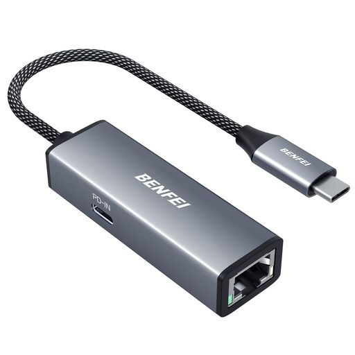 BENFEI USB-C ギガビットイーサネットアダプター|100W高速充電対応|Thunderbolt 3/4互換|RJ45 LANポート搭載|iPhone 15 Pro/Max・MacBook Pro/Air 2023・iPad