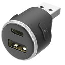 カシムラ車内の充電ポートを増設/鮮やかに輝くイルミライト搭載USBハブUSB-A充電ポートをUSB-Ax1+USB-Cx1へ増設イルミ付NDC-061(2)