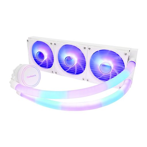 オウルテック水冷CPUクーラーARGBLED内蔵ヘッド&チューブ120mmx3基ホワイトOWL-LCS360ARGB-WH