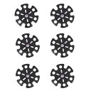 Phyxiulトレッキングポール用スノーバスケット6個入りスノーフレークデザイン交換用アクセサリー取り外し可能登山・アウトドア向け(ブラック)