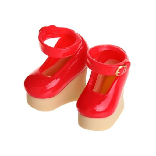 オビツ製作所11cmボディ用ベルト付ウェッジソールレッド11SH-F007RD-WB