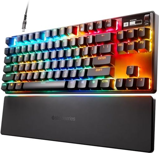 SteelSeries ゲーミングキーボード テンキーレス 有線 英語配列 OmniPointスイッチ 有機ELディスプレイ搭載 Apex Pro TKL (2023) US 64856 ブラック