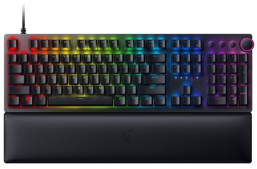 Razer Huntsman V2 Clicky Optical Switch ゲーミングキーボード 英語 US配列 オプティカルスイッチ クリッキー触感 静音 ダブルショット PBT キーキャップ リストレスト Chroma RGB