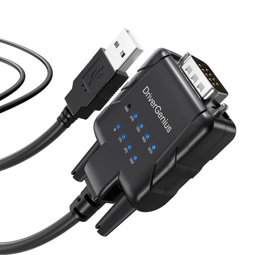 DriverGeniusSerialPulseXシリーズUSB-RS232シリアル変換アダプタ|Serialコンバーターケーブル|9xデータ監視LED付き|Windows11・macOS15対応|産業用